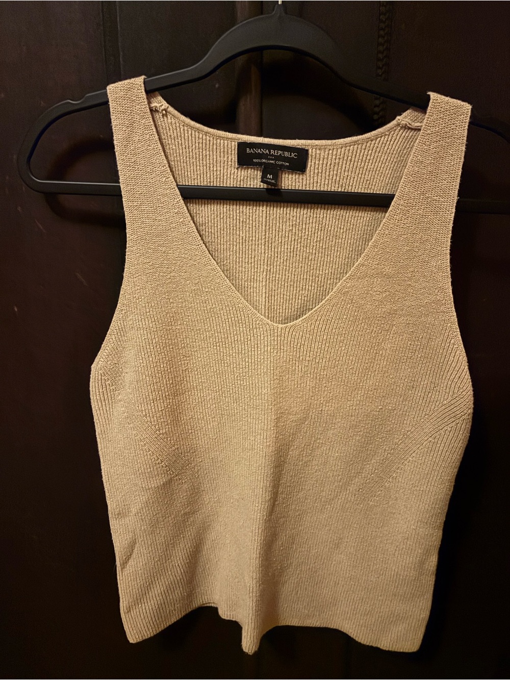 Banana Republic Beige Knit V-Neck Tank